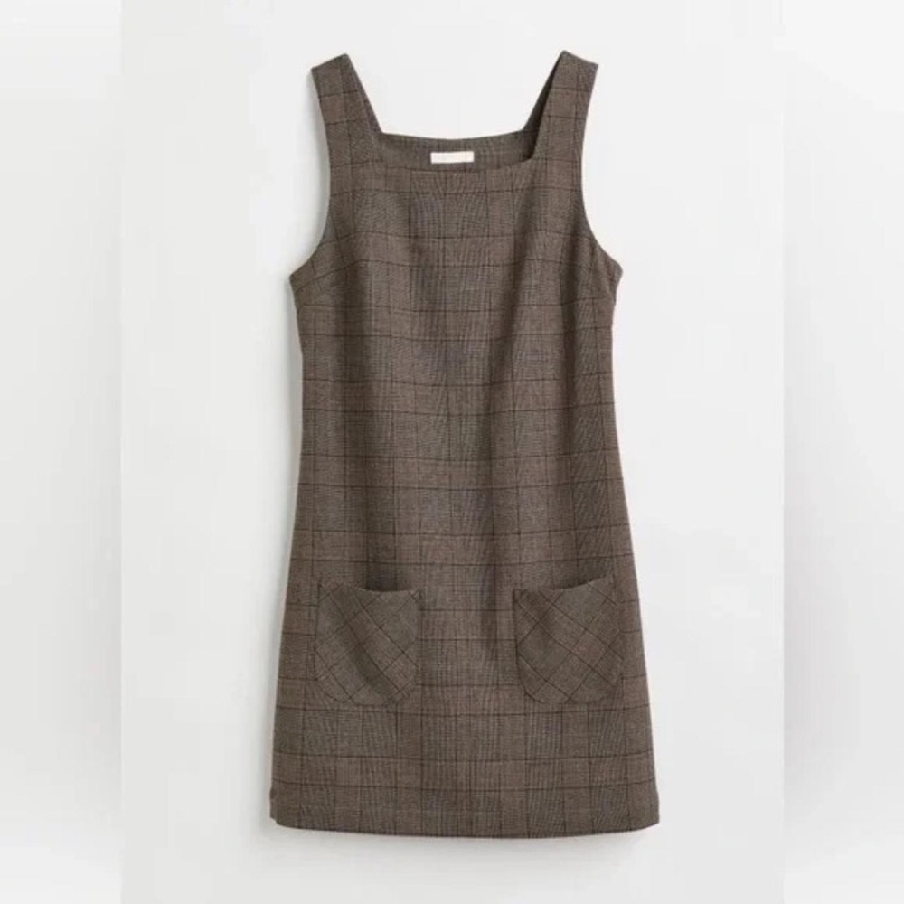 H&M plaid pinafore dress